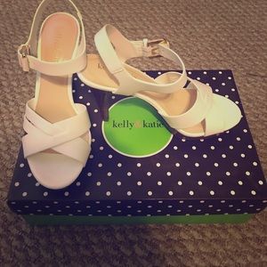 Kelly &a Katie white heels