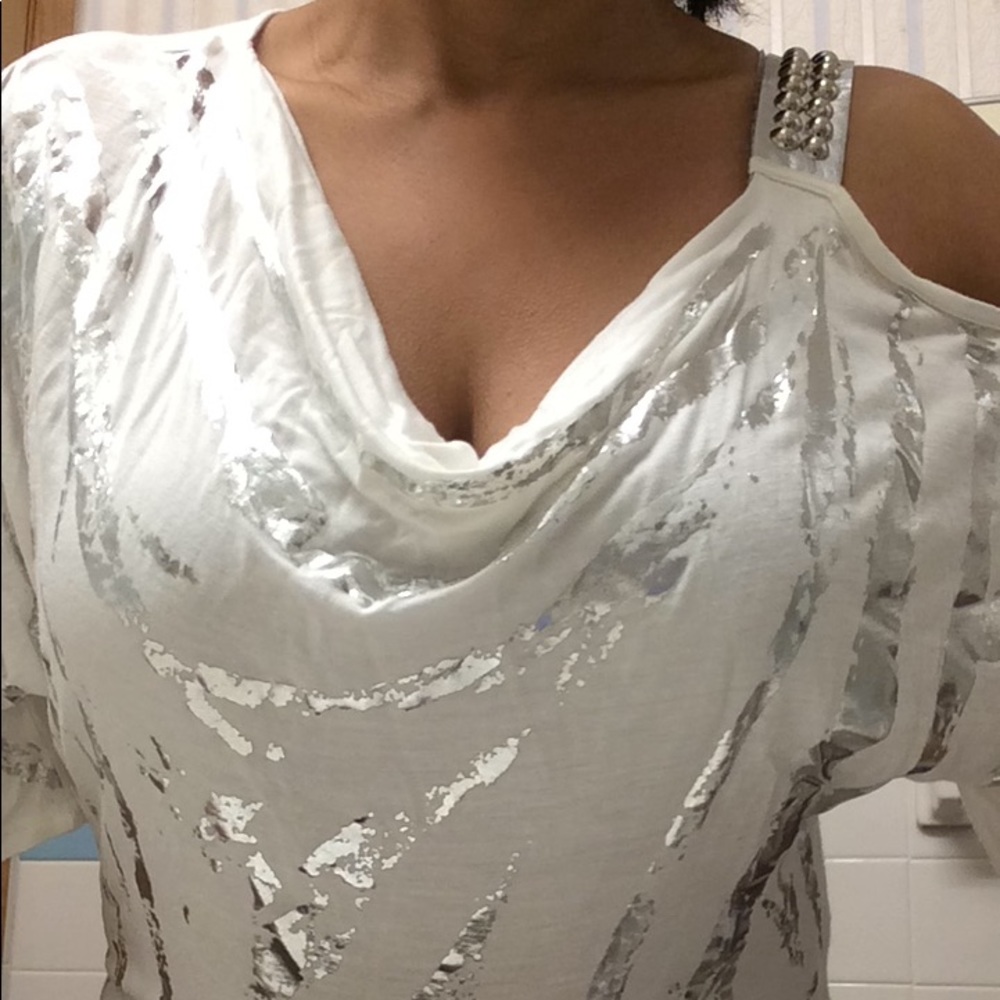 White silver blouse