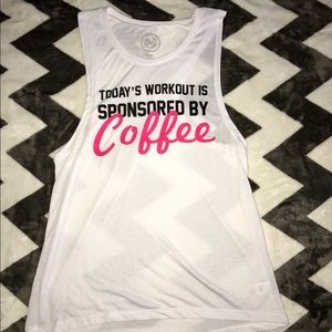 Workout tank with writing