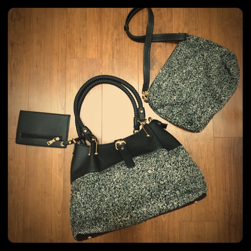 🕶 👜🕶 NWOT Black Rivet NEW 3-pc HANDBAG set