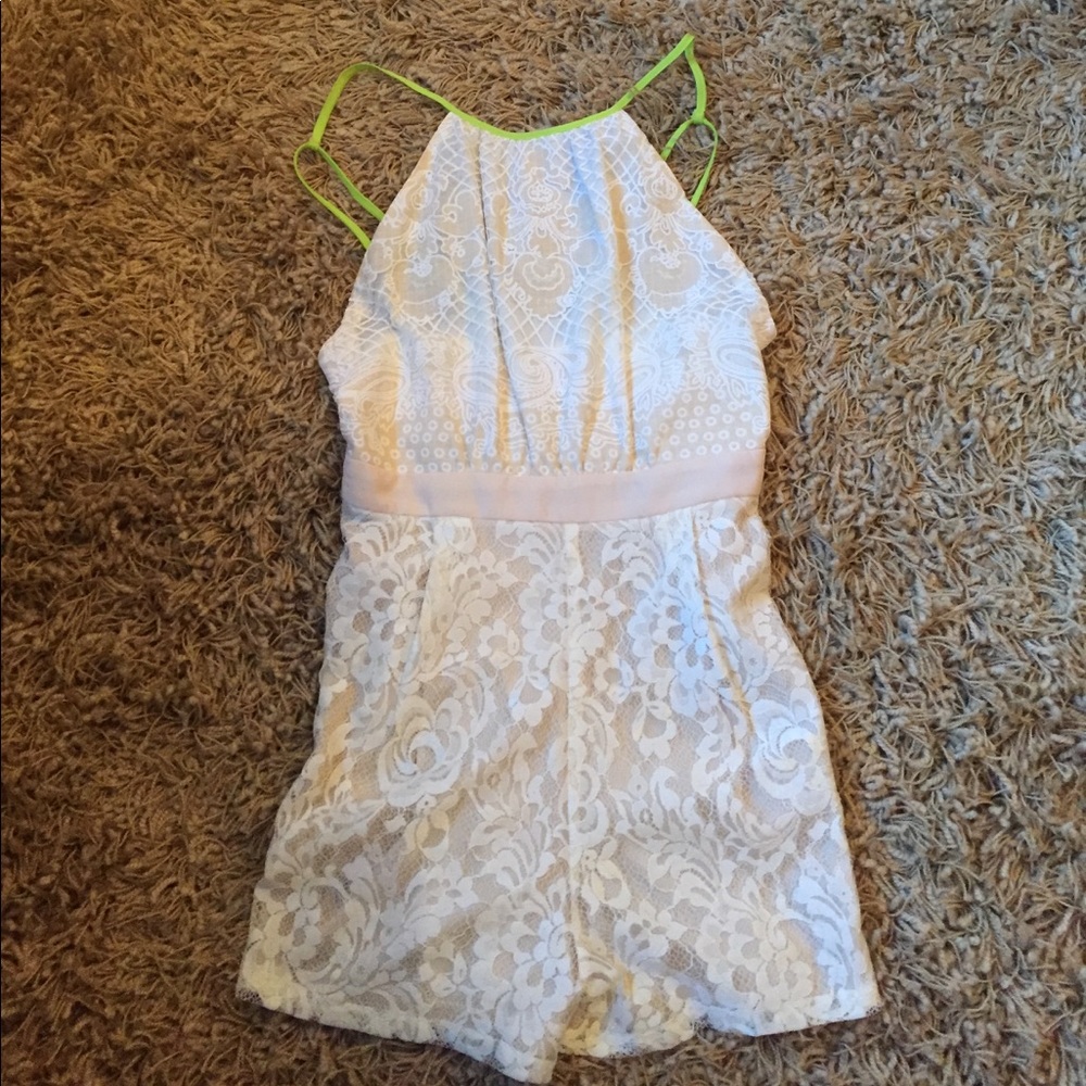 White & Cream lace Romper