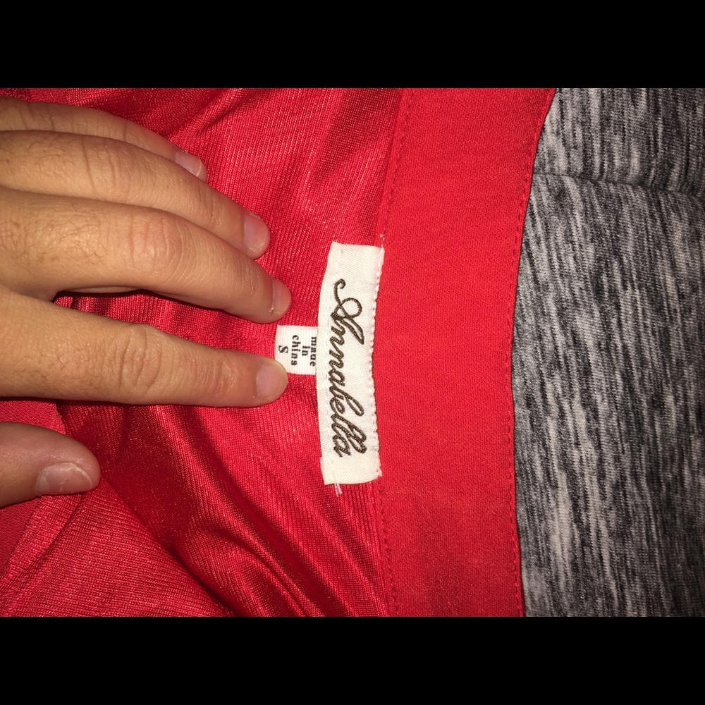 Red scalloped shorts