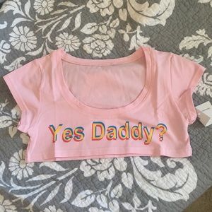 Pink yes daddy rave top