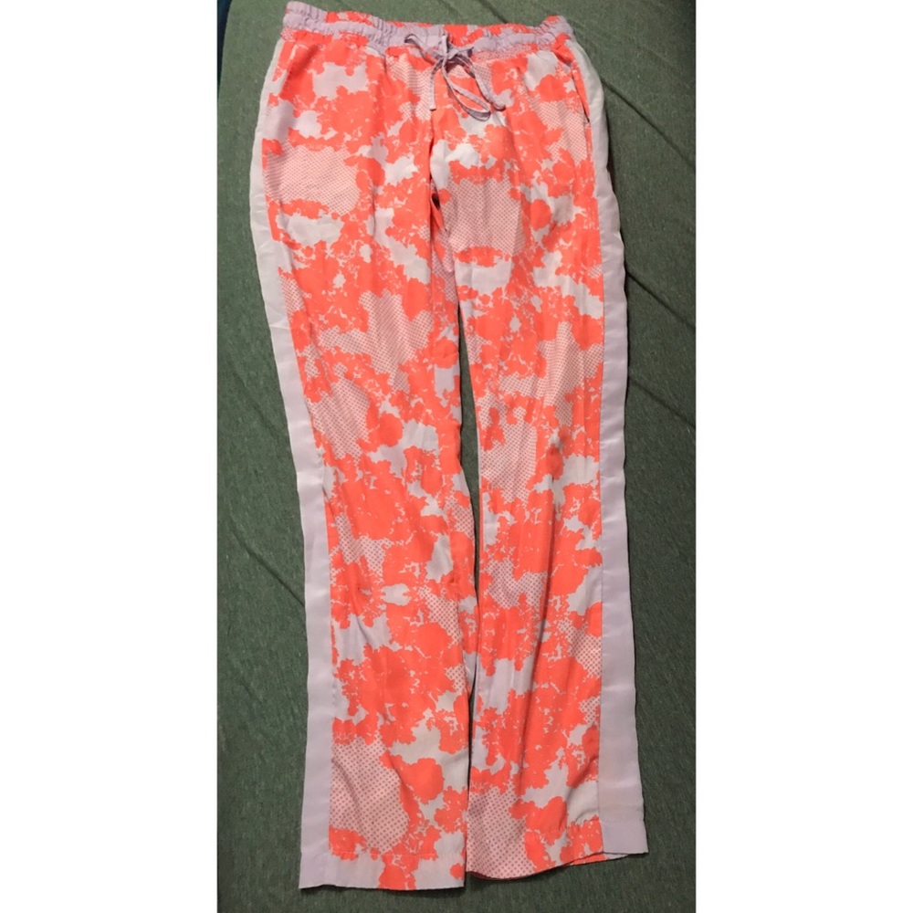 Tuxedo stripe drawstring lounge pant coral