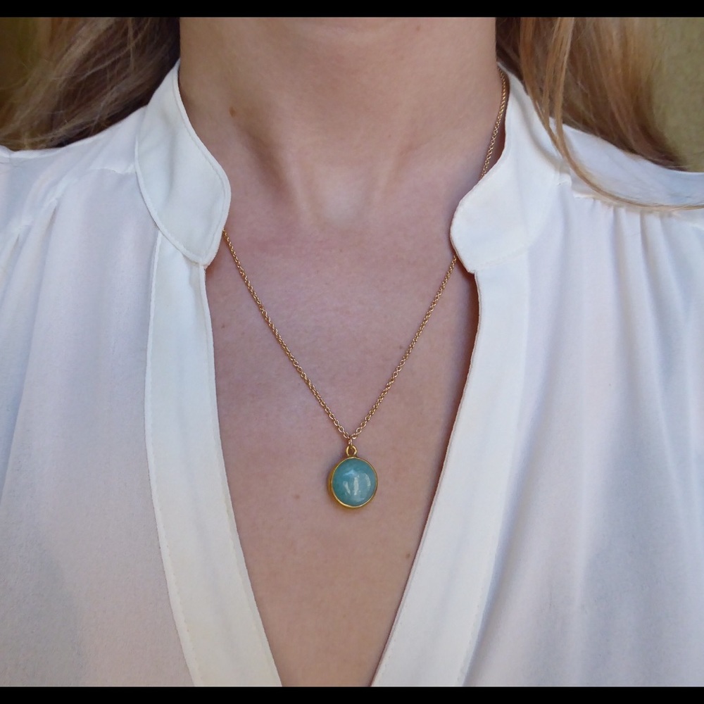Amazonite Gold gemstone necklace!!!