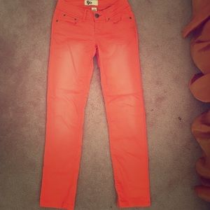 Peach fade out skinny jeans!