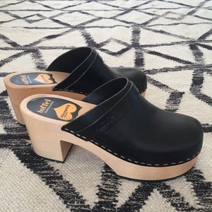 Swedish Hasbeens Louise Heeled Clogs