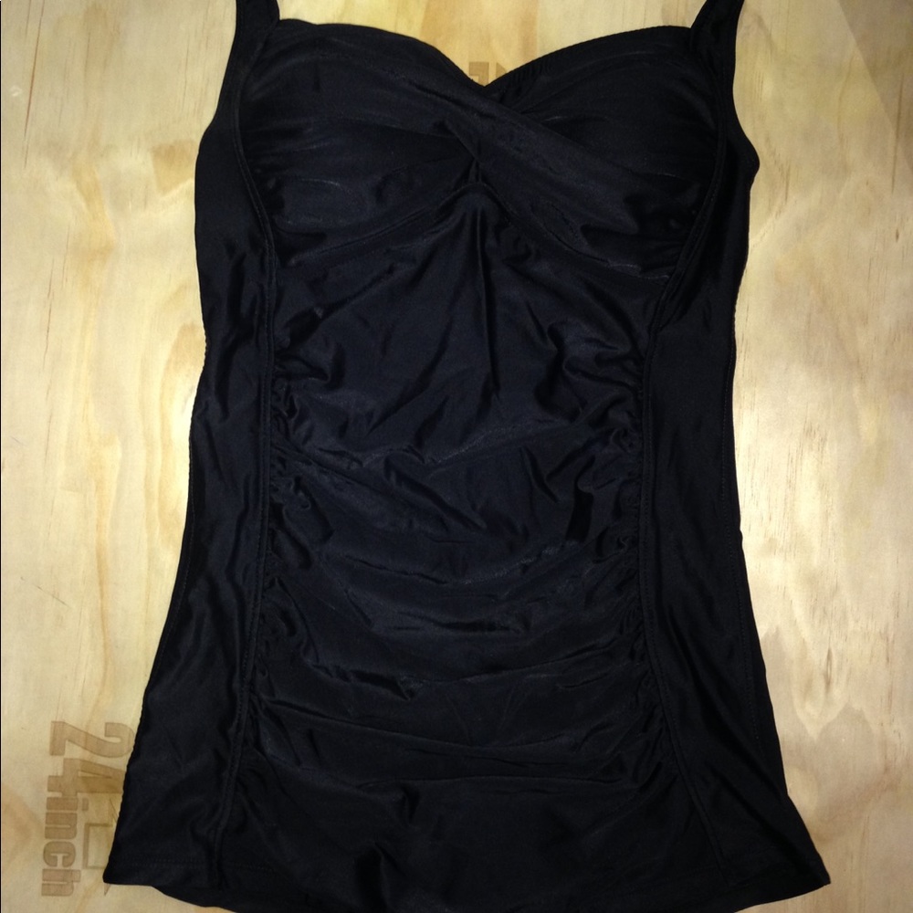 Black one piece bathing suit