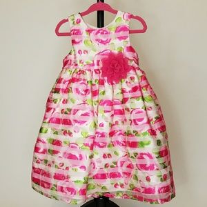 Marmellata Girls Pink and Green Dress - Size 3