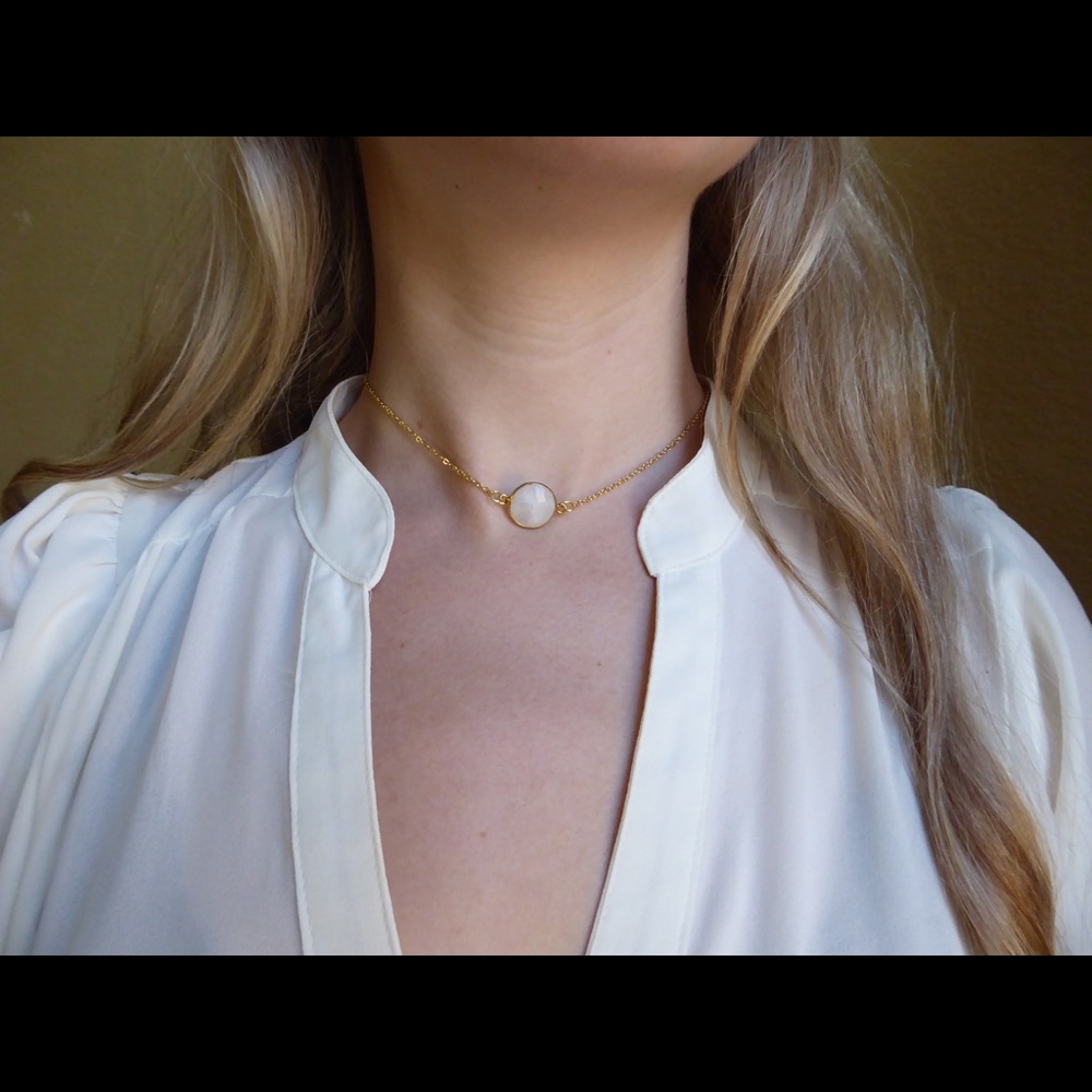 Moonstone necklace on a dainty gold chain!!