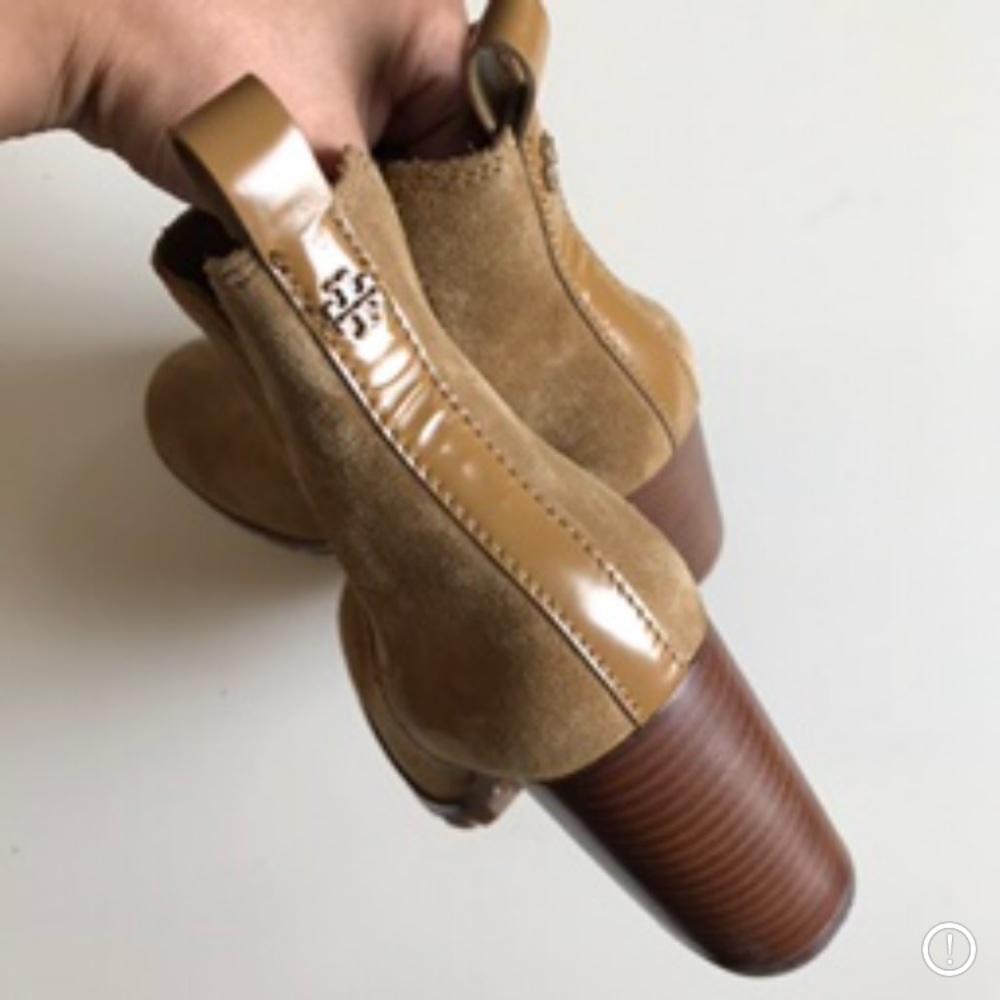 NIB Tory Burch Stafford Brown Suede Booties - Picture 5 of 8