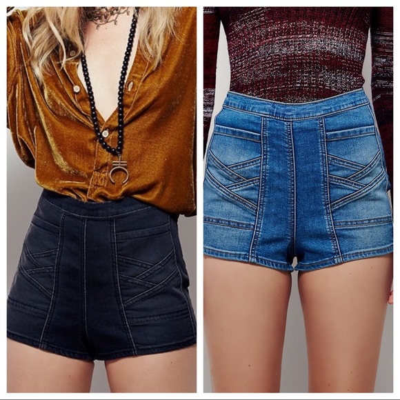Free People Pants - 🆕 FREE PEOPLE " Radar Love " Dark Denim Shorts