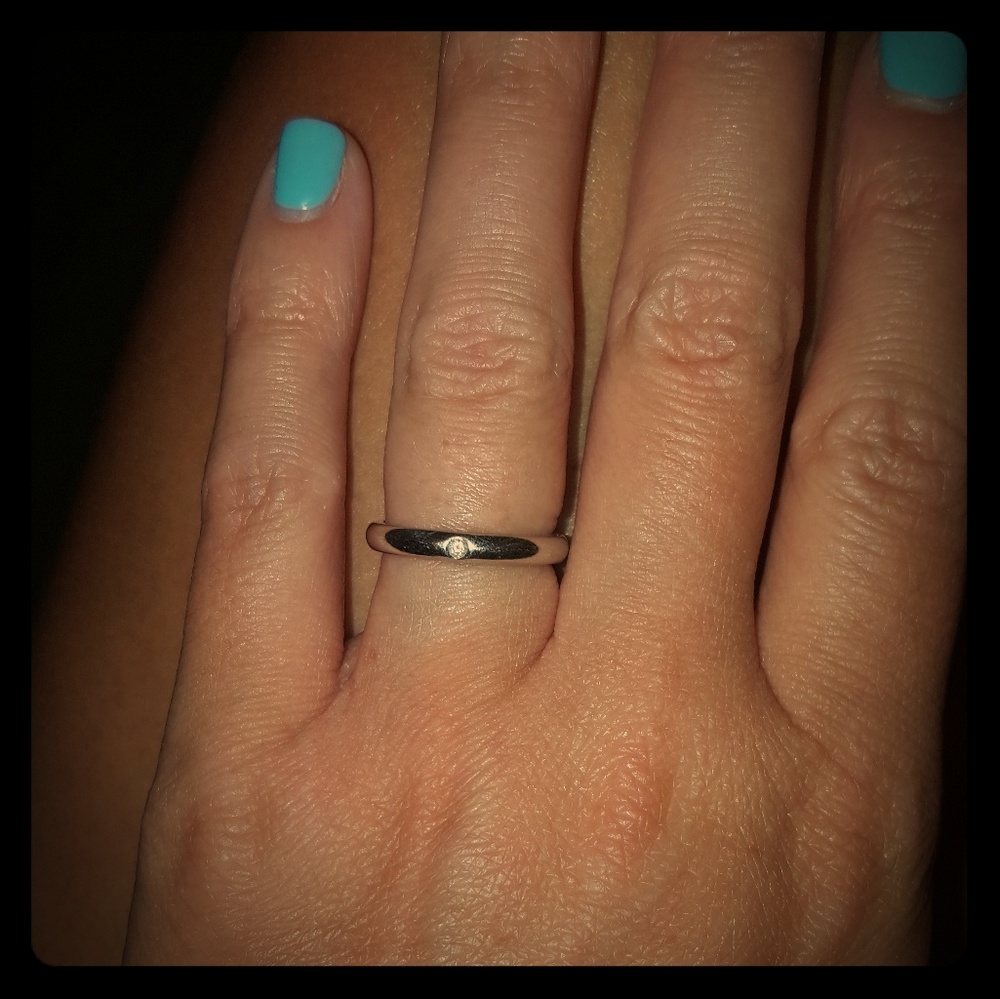Authentic Tiffany & Co wedding band with diamond