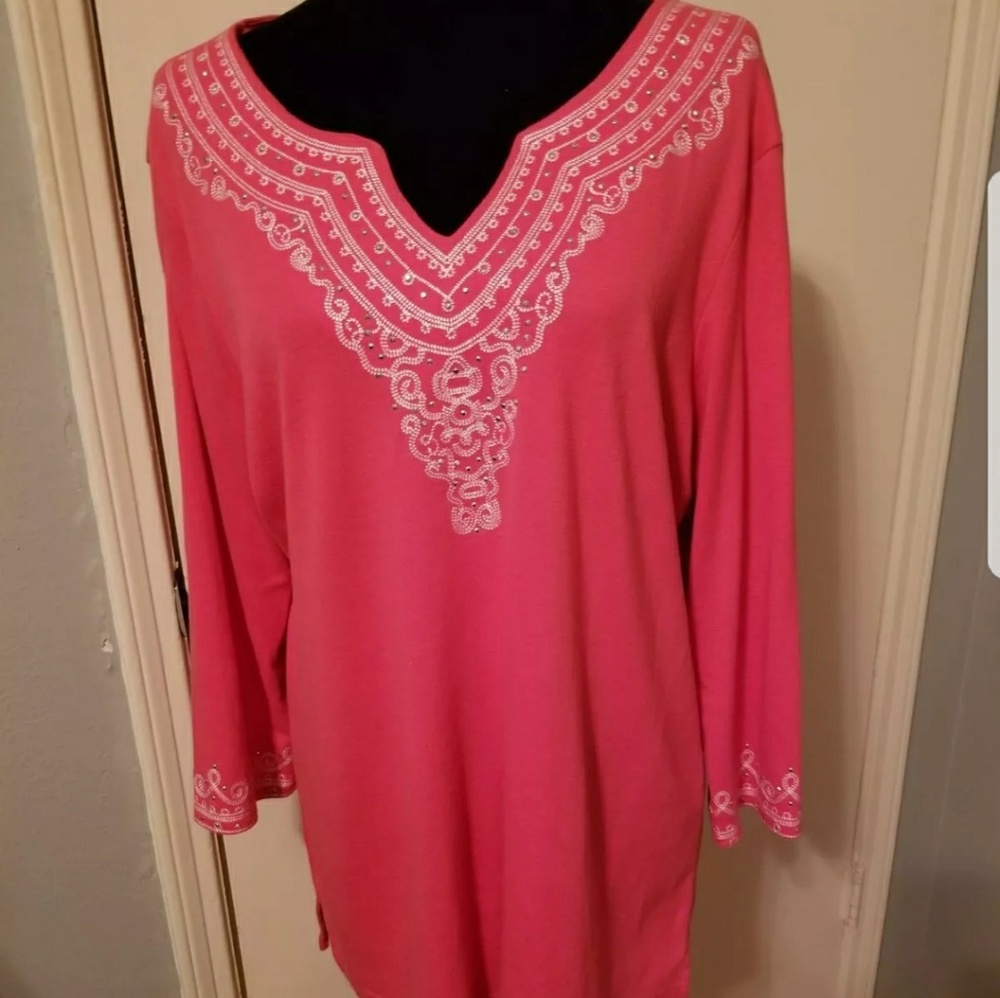 Karen Scott Embroidered Top