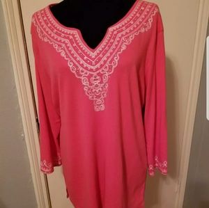 Karen Scott Embroidered Top