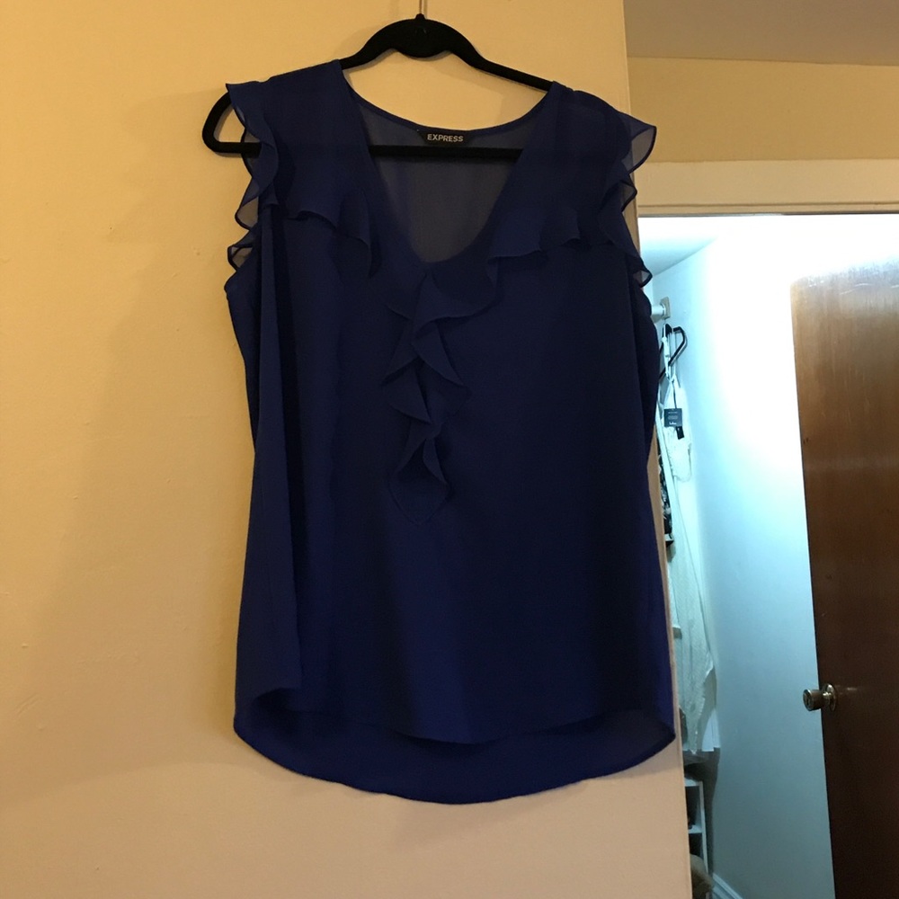 Express deep purple short sleeves blouse