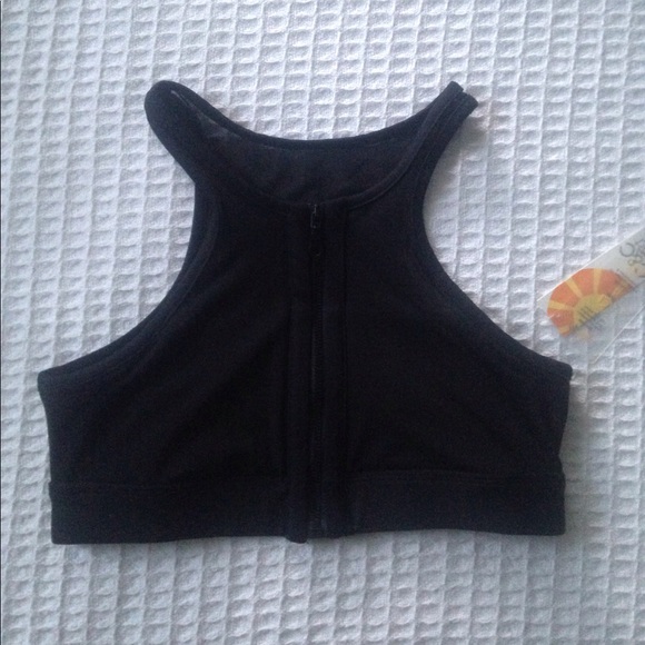 C&C California black zip up black sports bra XS - Picture 2 of 6