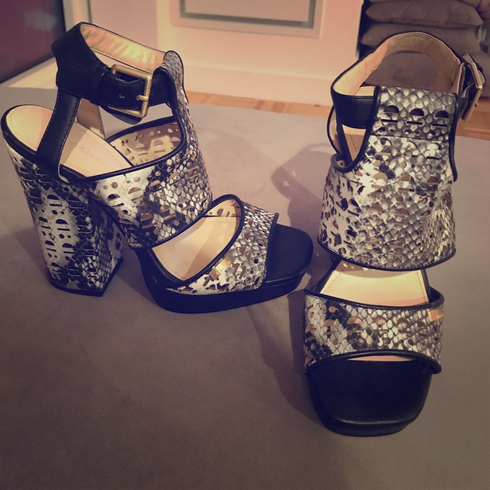Calvin Klein Open Toe Sling Back platform sandals
