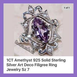 ✨HUGE SALE✨1 Ct. Amethyst S/S Ring. Size 7