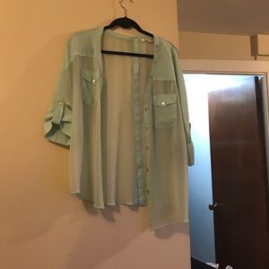 Nordstrom Mint Green Blouse