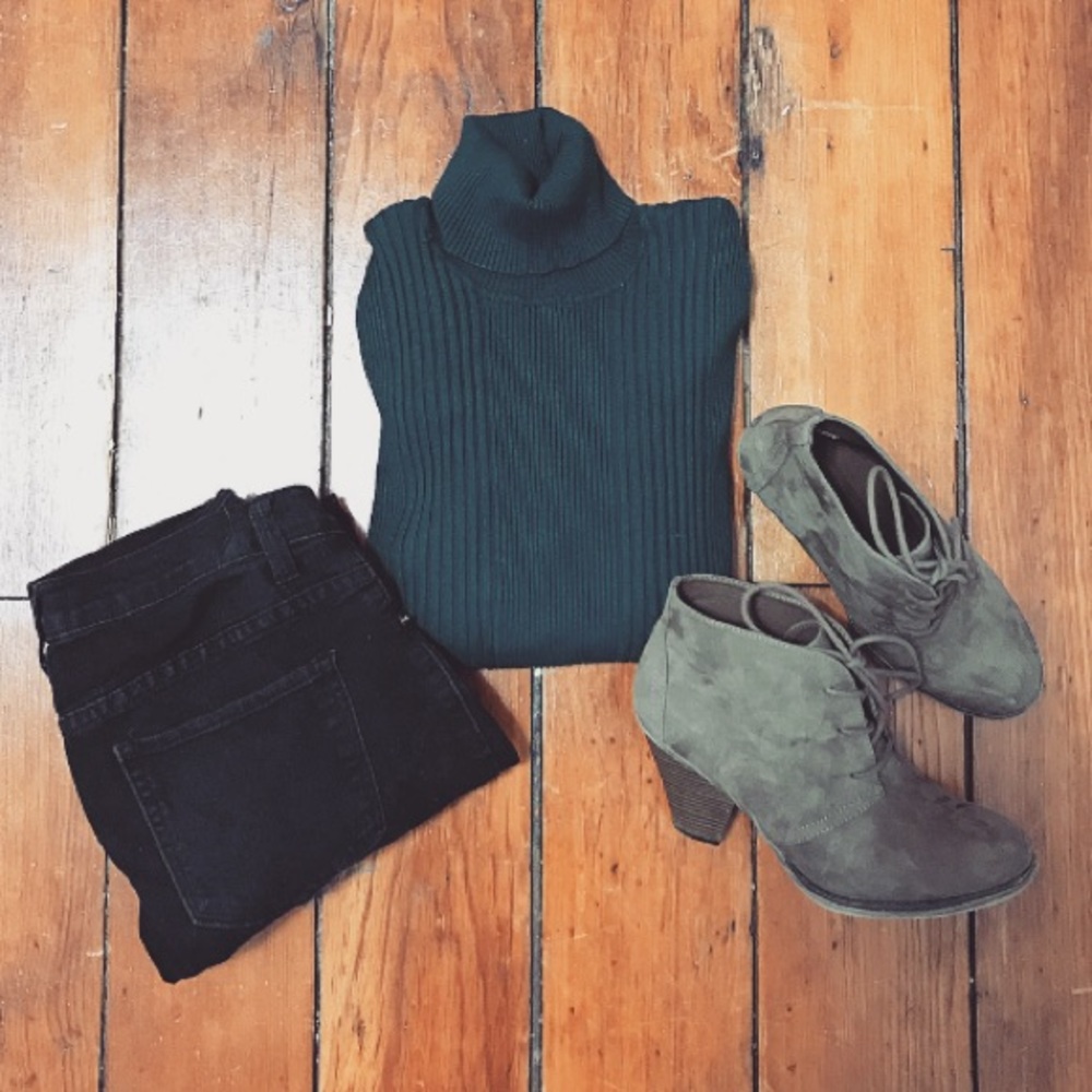 Teal Turtleneck Sweater
