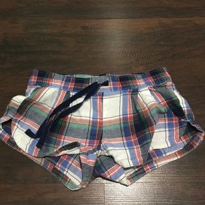 plaid sleep shorts