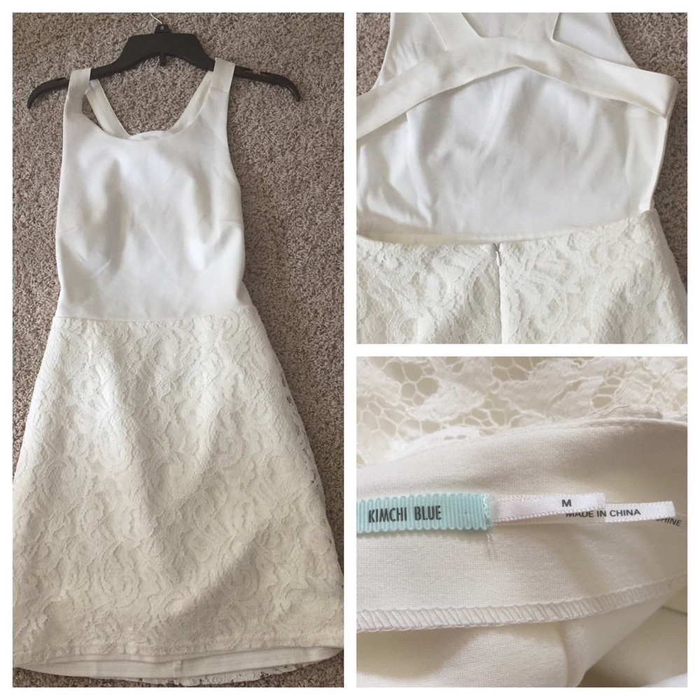 Open back white dress size m