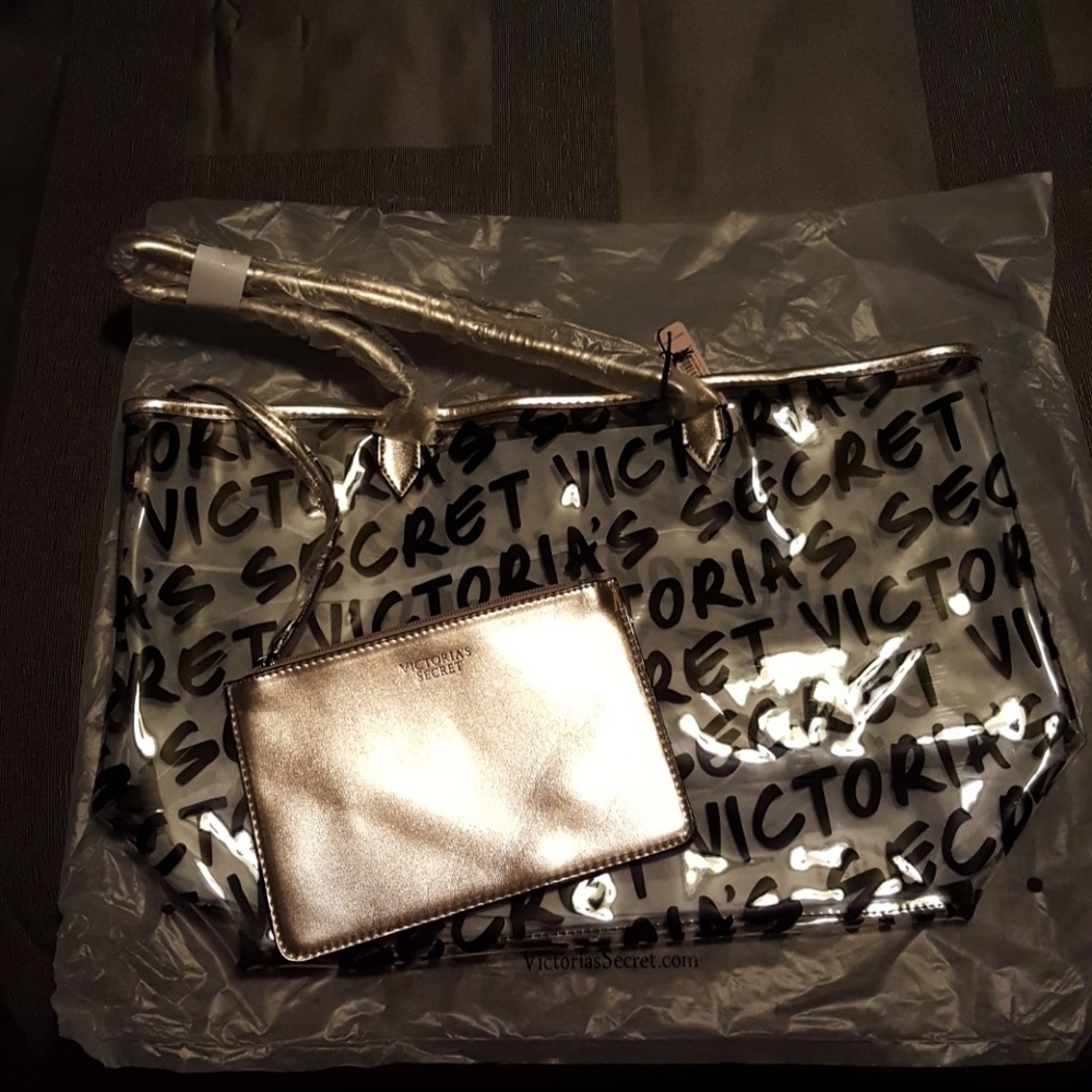 NWT Victoria's Secret Graffiti tote with wristlet