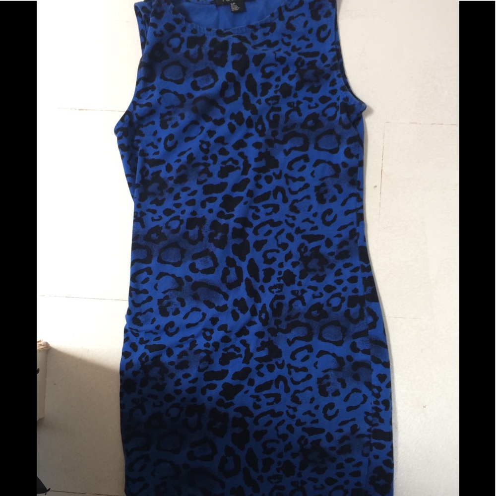 Blue leopard body con dress from Forever 21