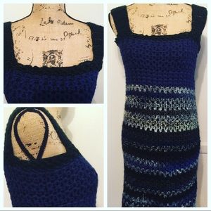 Blue Hearst Crochet Dress
