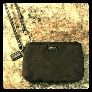 Coach Black Signature Print Wristlet - Super Cute!