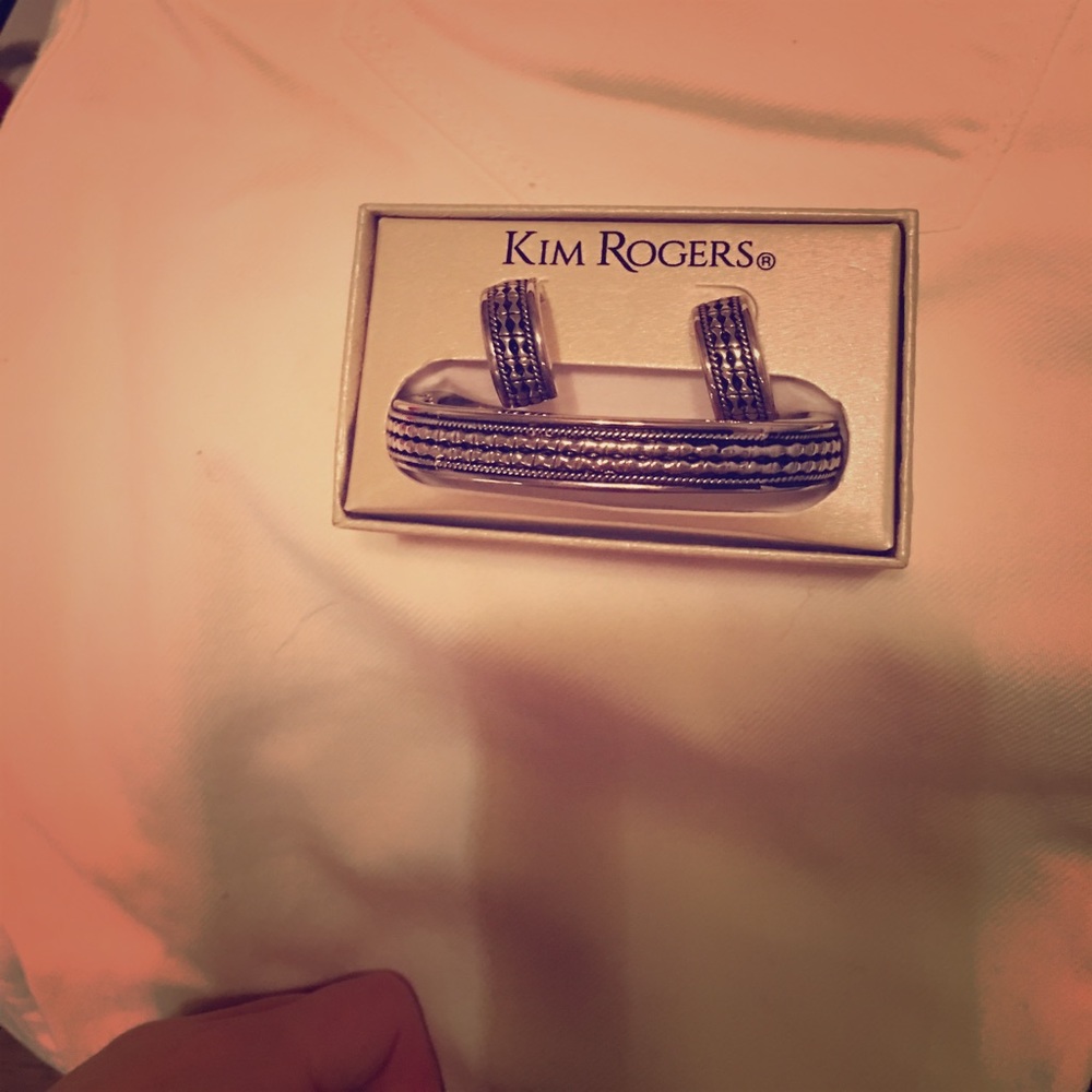 Matching bracelet and earrings.