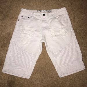 Men's White Biker Shorts