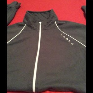 Tesla zip jacket -Grey with white piping