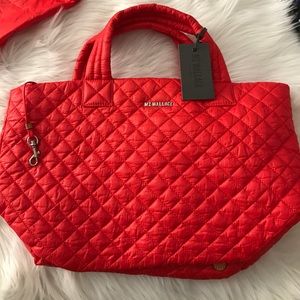 NWT MZ Wallace Small Metro Tote Papaya Quilted