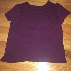 Maroon Soft semi Cropped T-Shirt