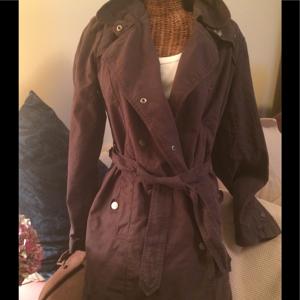 💐EPO James Perse Dusty Plum 💯cotton Trenchcoat 4