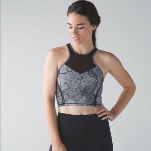 Lululemon Get it Om Bra, Dottie Tribe print + bag