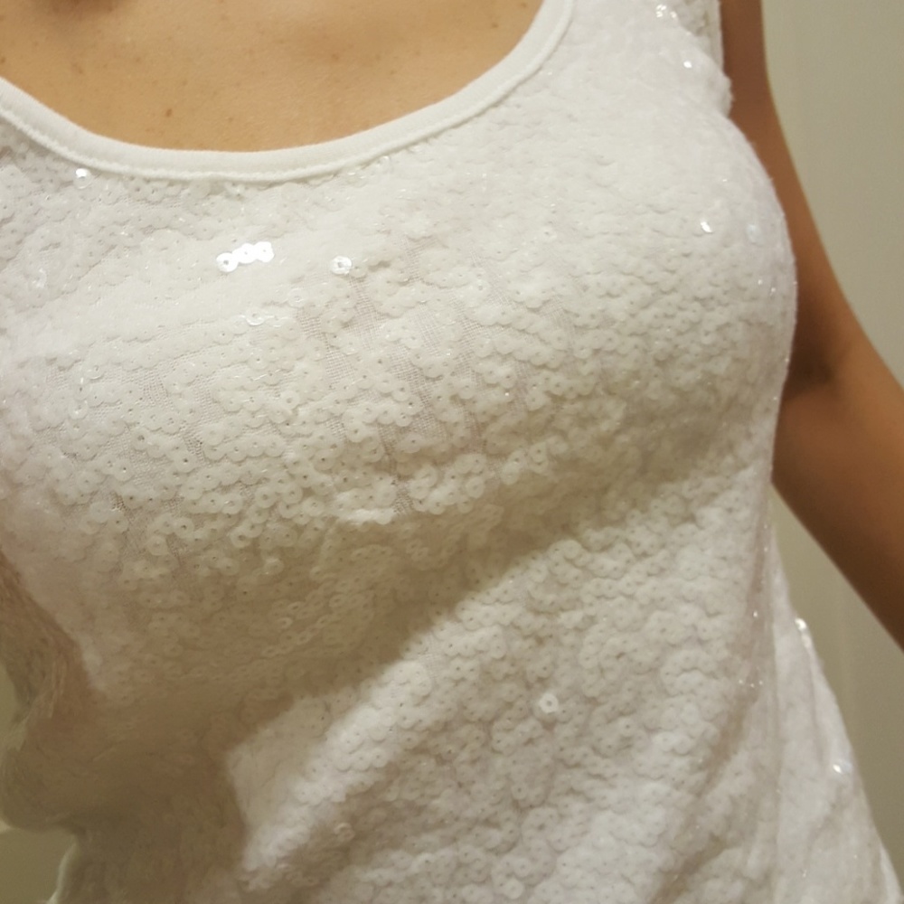 Cream sequins top