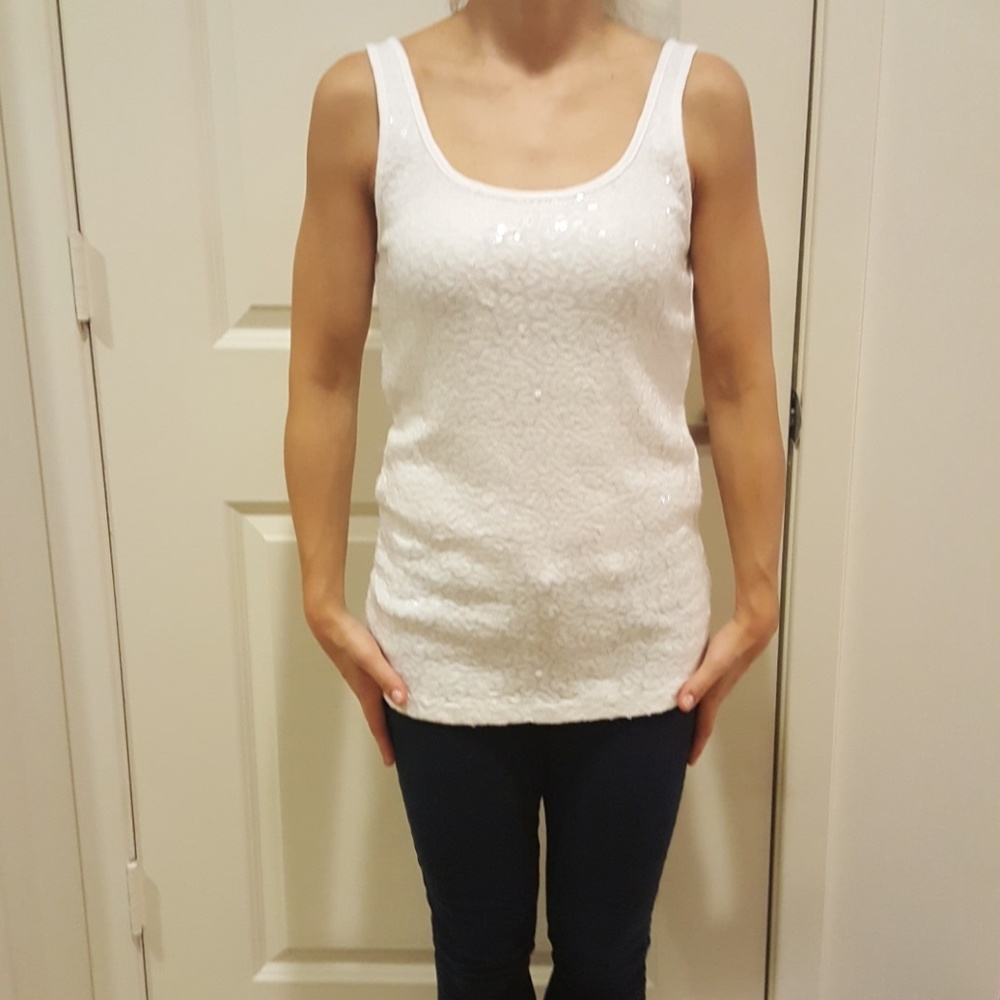 Cream sequins top - Picture 2 of 2