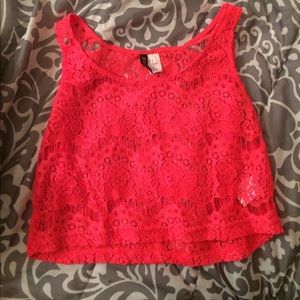 🙋H&M hot pink crop tank top