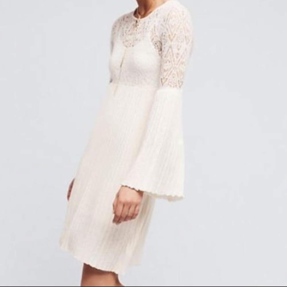 NWT Anthropologie Bell-Sleeve Lace Sweater Dress