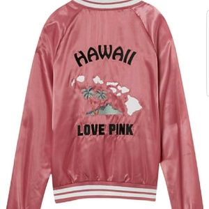 Pink Love Hawaii bomber jacket