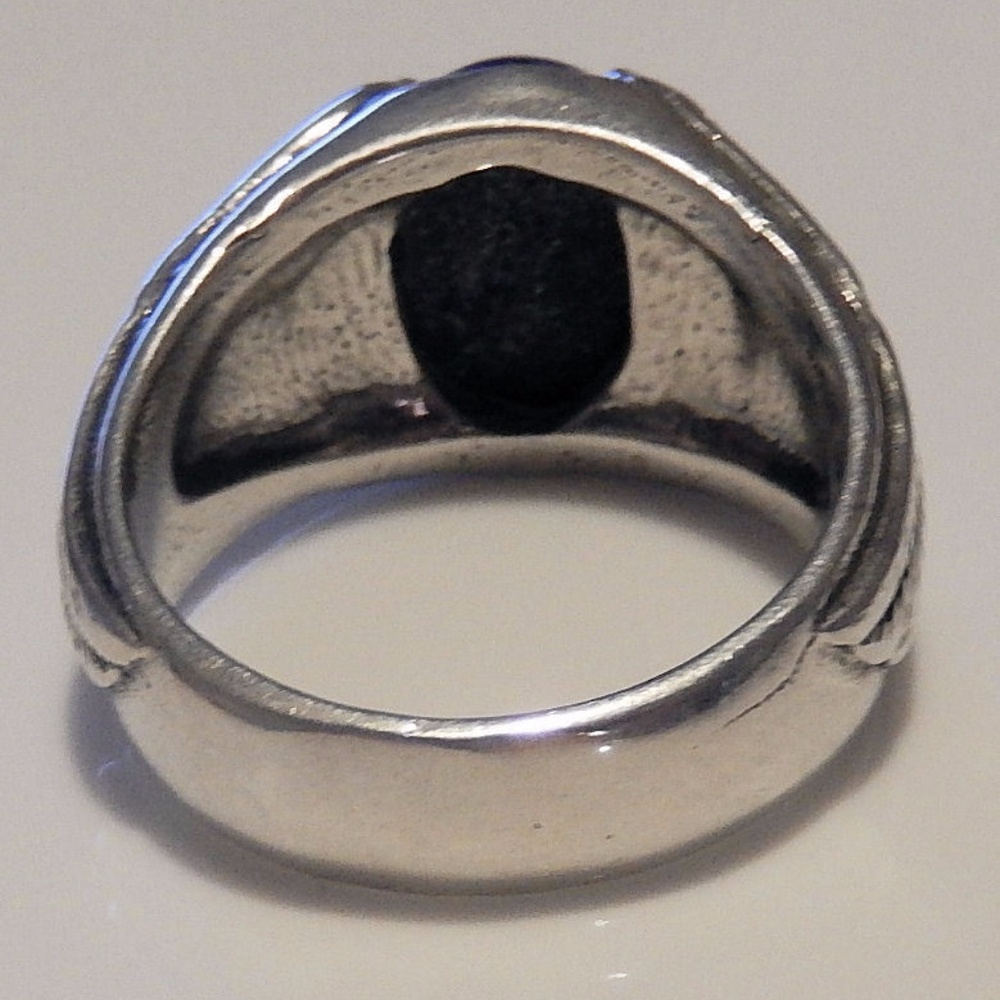 Eagle Wing Ring Sterling Silver Lapis Lazuli Sz 11 - Picture 5 of 7