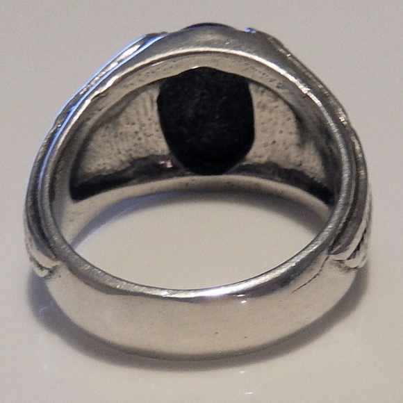 Eagle Wing Ring Sterling Silver Lapis Lazuli Sz 11 - Picture 5 of 7