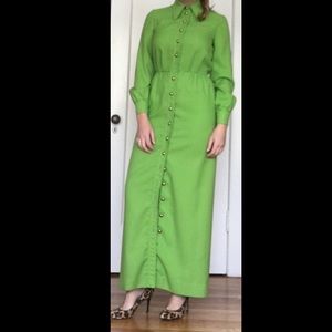 True vintage maxi button up dress