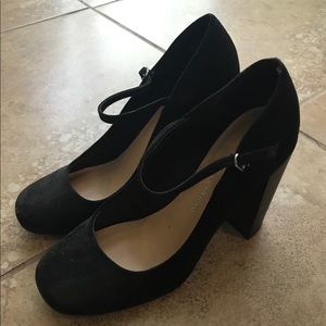 New Lauren Conrad Platform Mary Janes Black Suede