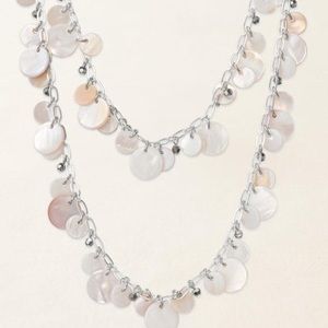 Stella and Dot Mother of Pearl disc necklace