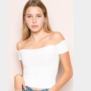 Brandy Melville white off the shoulder top
