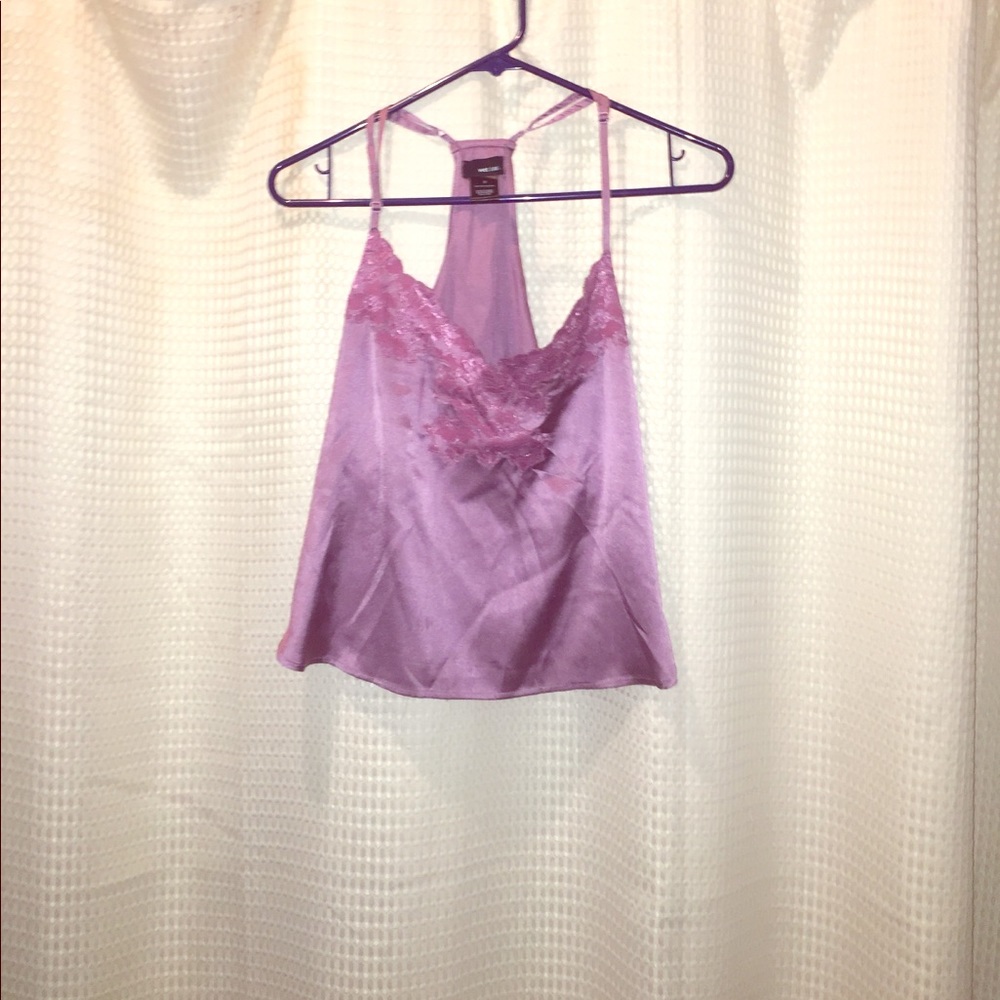 Wet Seal Purple Lace Silk Racerback Tank